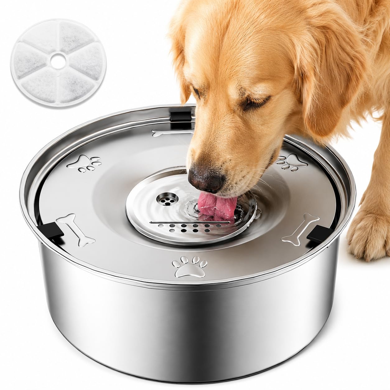 Amazon.com: Dog Water Bowl No Spill, 3L/101oz Stainless Steel Slow